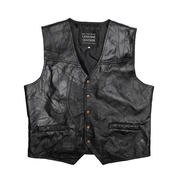 Navarre Leather Company Men's Italian Stone Design Genuine Leather Vest Size XXL - Picture 1 of 5